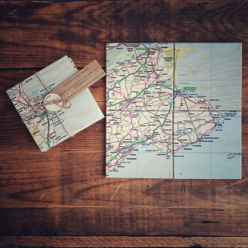 Wooden Coaster Map Set